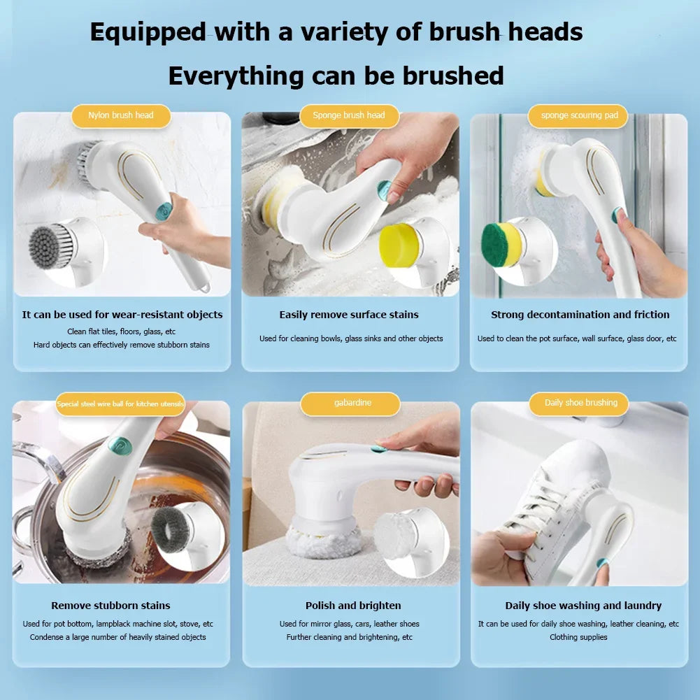 5-In-1 Multifunctional Electric Cleaning Brush